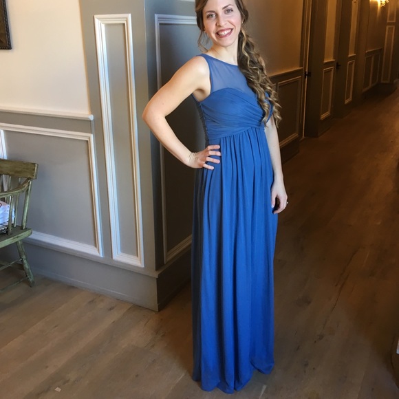 david's bridal illusion neckline bridesmaid